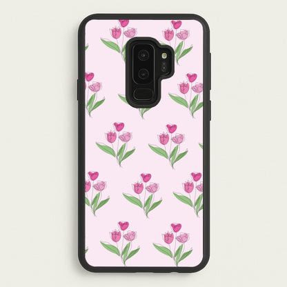 Pink Pattern - Floral  - Floral Phone Case for Galaxy S9 Plus