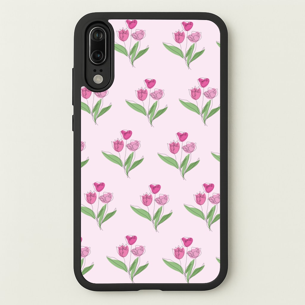Pink Pattern - Floral  - Floral Phone Case for Huawei P20
