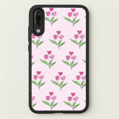 Pink Pattern - Floral  - Floral Phone Case for Huawei P20