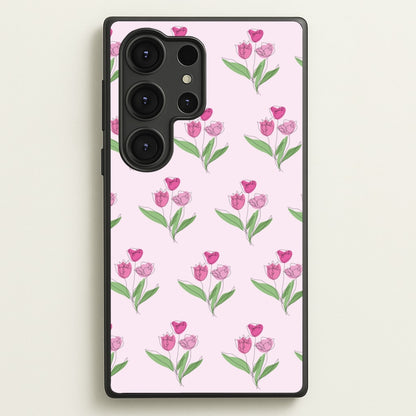 Pink Pattern - Floral  - Floral Phone Case for Galaxy S25 Ultra