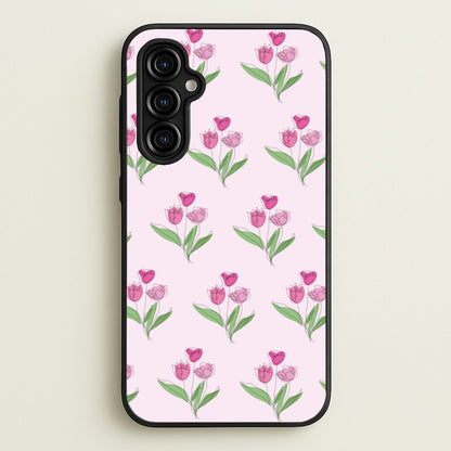 Pink Pattern - Floral  - Floral Phone Case for Galaxy A54