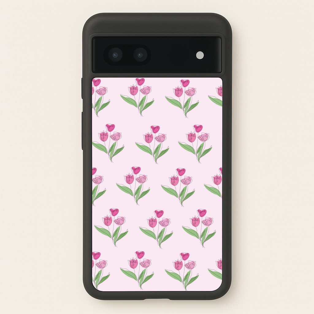 Pink Pattern - Floral  - Floral Phone Case for Google Pixel 7a