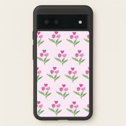 Pink Pattern - Floral  - Floral Phone Case for Google Pixel 7a