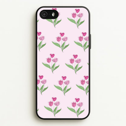 Pink Pattern - Floral  - Floral Phone Case for iPhone 5 / 5s / SE 2016