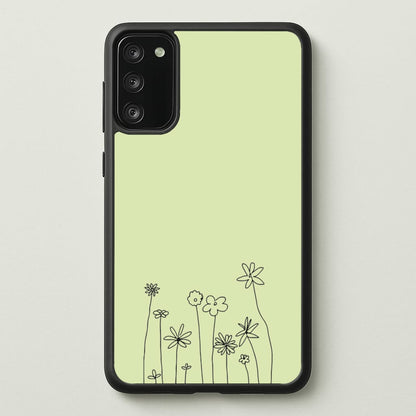 Floral Outline - Floral  - Floral Phone Case for Galaxy A41