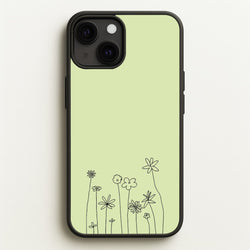 Floral Outline - Floral  - Floral Phone Case for iPhone 13 Mini