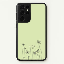 Floral Outline - Floral  - Floral Phone Case for Galaxy S21 Ultra