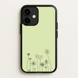 Floral Outline - Floral  - Floral Phone Case for iPhone 12 Mini