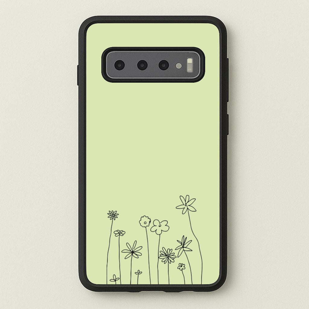 Floral Outline - Floral  - Floral Phone Case for Galaxy S10 Plus