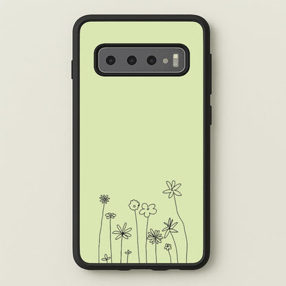 Floral Outline - Floral  - Floral Phone Case for Galaxy S10 Plus