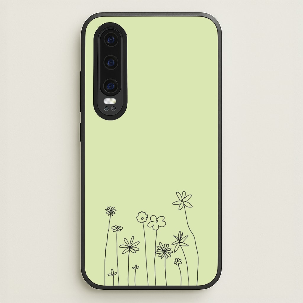 Floral Outline - Floral  - Floral Phone Case for Huawei P30