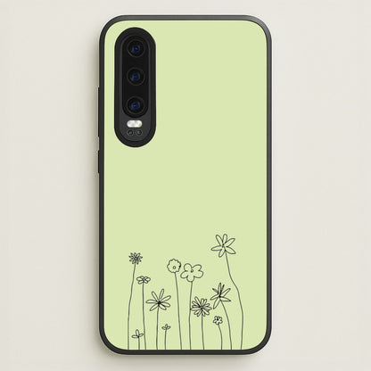 Floral Outline - Floral  - Floral Phone Case for Huawei P30
