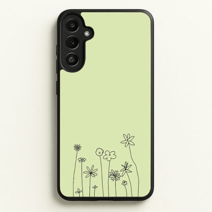 Floral Outline - Floral  - Floral Phone Case for Galaxy A34