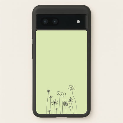 Floral Outline - Floral  - Floral Phone Case for Google Pixel 6a