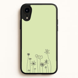 Floral Outline - Floral  - Floral Phone Case for iPhone XR