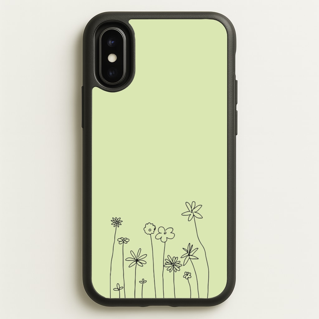 Floral Outline - Floral  - Floral Phone Case for iPhone X / XS