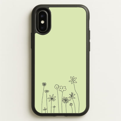 Floral Outline - Floral  - Floral Phone Case for iPhone X / XS