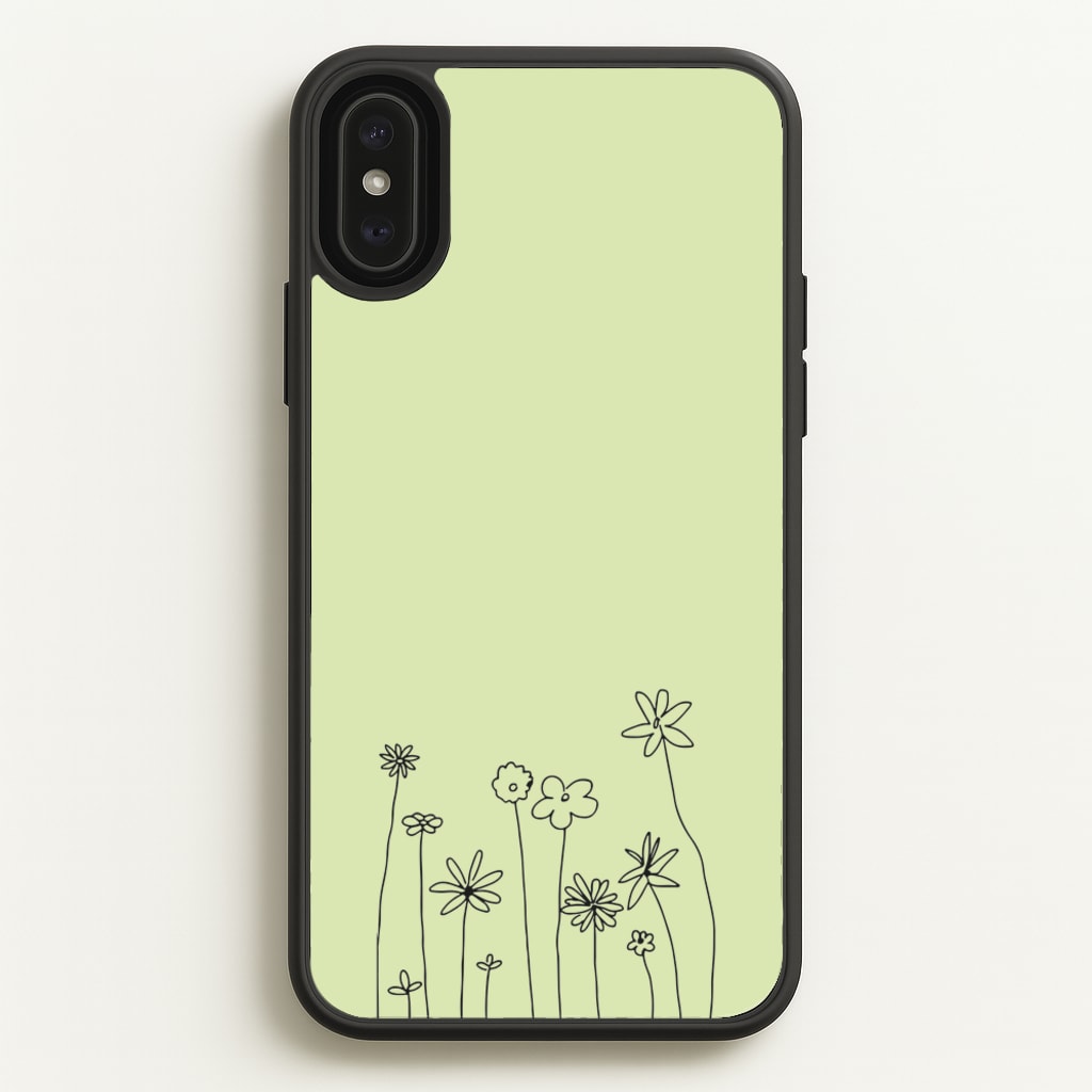 Floral Outline - Floral  - Floral Phone Case for iPhone XS Max