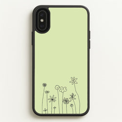 Floral Outline - Floral  - Floral Phone Case for iPhone XS Max