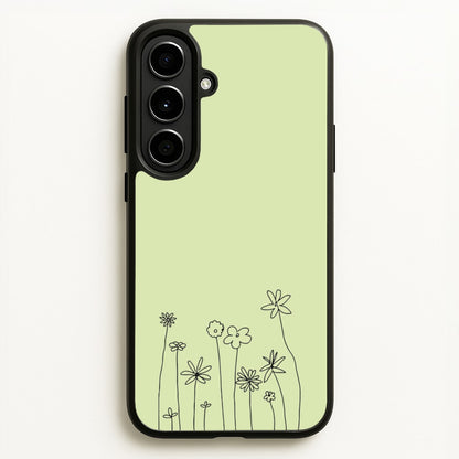 Floral Outline - Floral  - Floral Phone Case for Galaxy A56