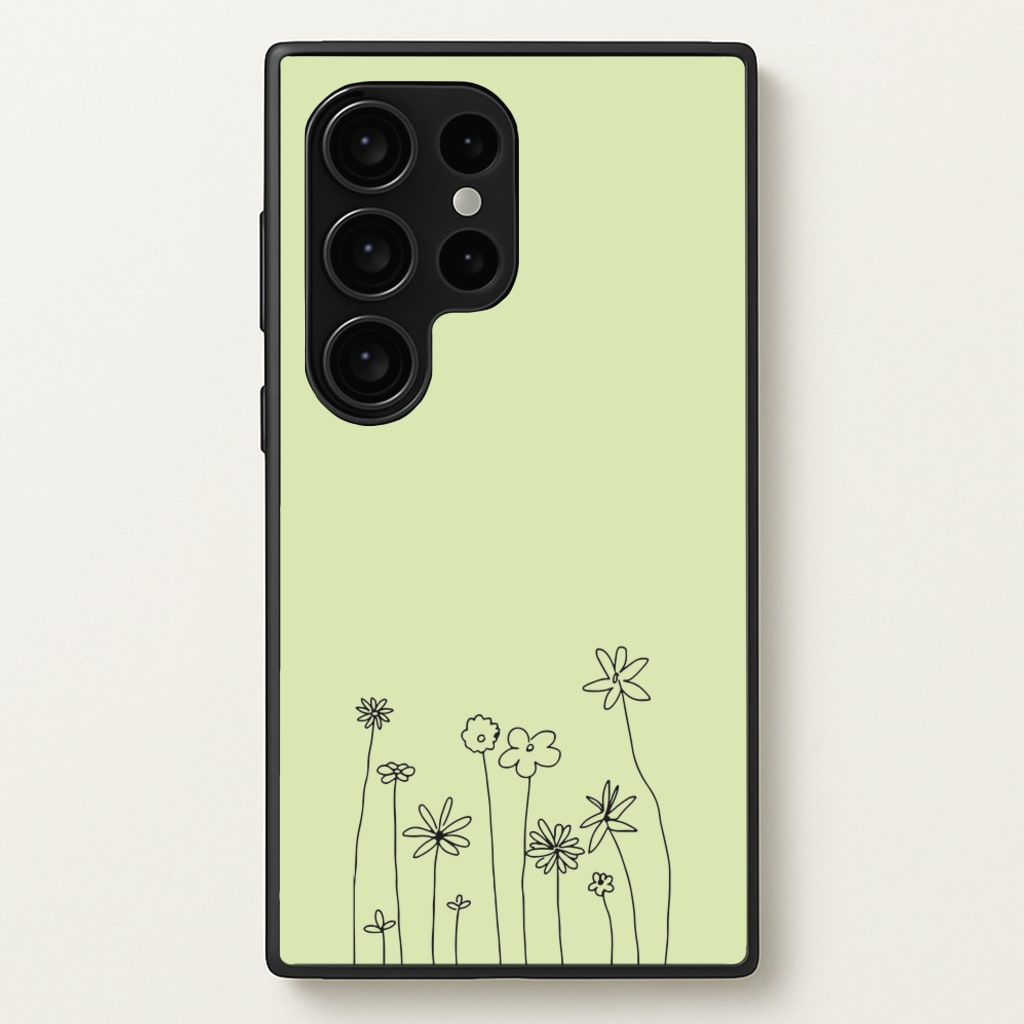Floral Outline - Floral  - Floral Phone Case for Galaxy S24 Ultra