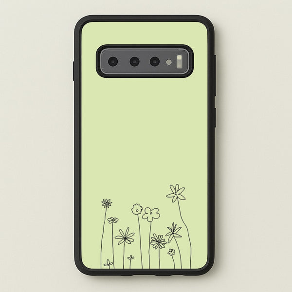 Floral Outline - Floral  - Floral Phone Case for Galaxy S10