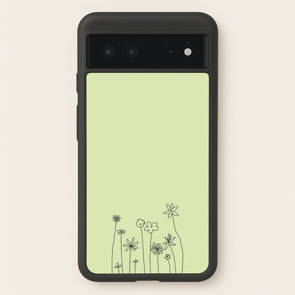 Floral Outline - Floral  - Floral Phone Case for Google Pixel 6