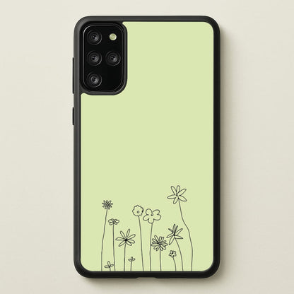 Floral Outline - Floral  - Floral Phone Case for Galaxy S20 Plus