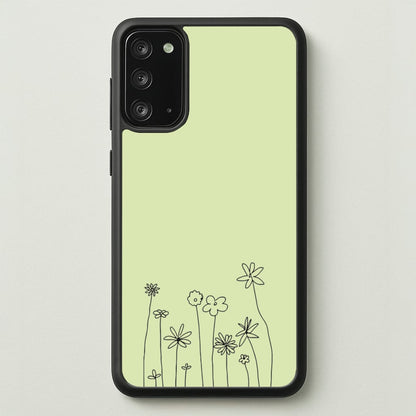 Floral Outline - Floral  - Floral Phone Case for Galaxy Note 20