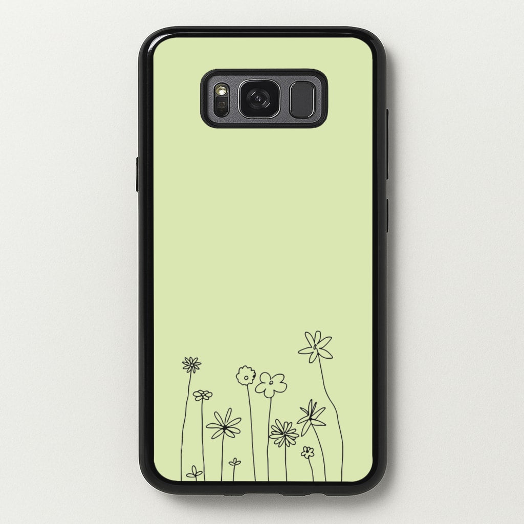 Floral Outline - Floral  - Floral Phone Case for Galaxy S8