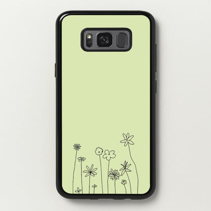 Floral Outline - Floral  - Floral Phone Case for Galaxy S8