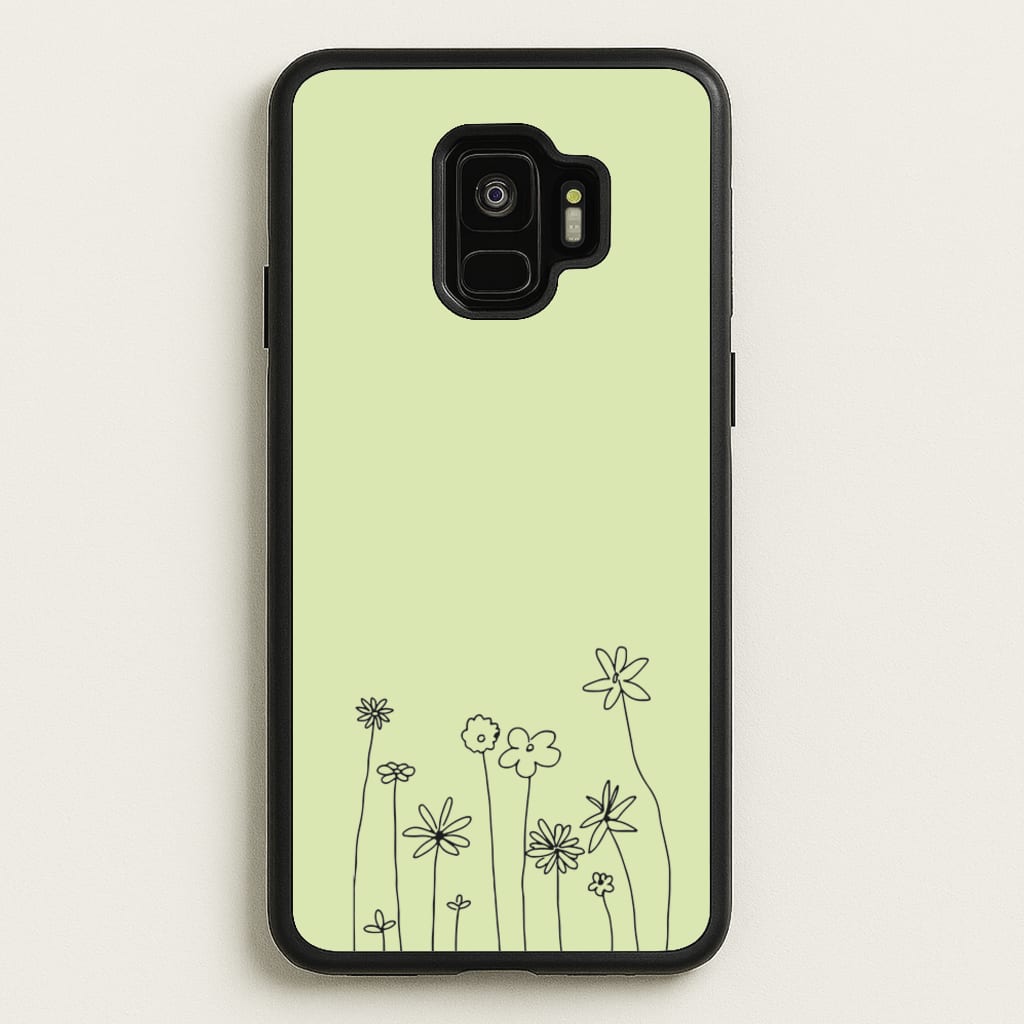 Floral Outline - Floral  - Floral Phone Case for Galaxy S9