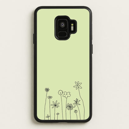 Floral Outline - Floral  - Floral Phone Case for Galaxy S9