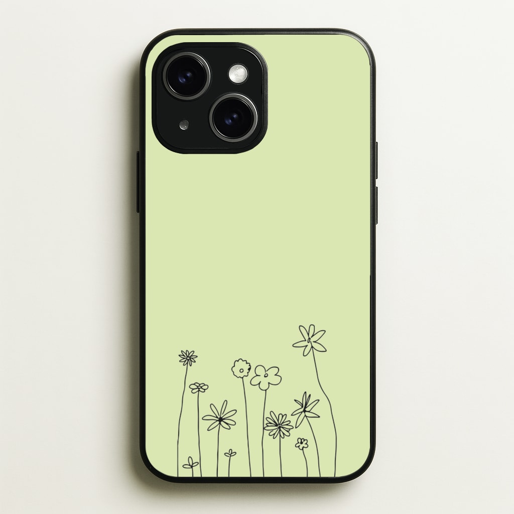 Floral Outline - Floral  - Floral Phone Case for iPhone 15 Plus