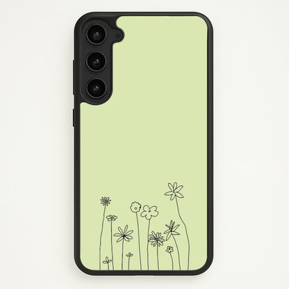 Floral Outline - Floral  - Floral Phone Case for Galaxy S23