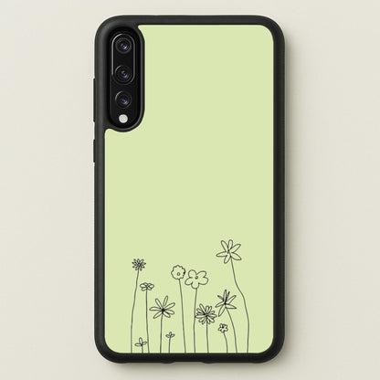 Floral Outline - Floral  - Floral Phone Case for Huawei P20 Pro