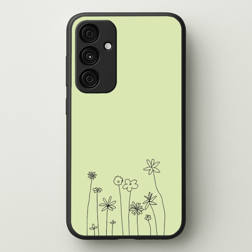 Floral Outline - Floral  - Floral Phone Case for Galaxy A15