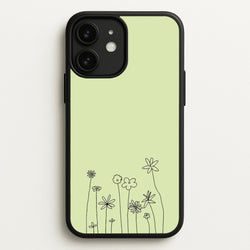 Floral Outline - Floral  - Floral Phone Case for iPhone 11