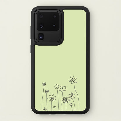 Floral Outline - Floral  - Floral Phone Case for Galaxy S20 Ultra