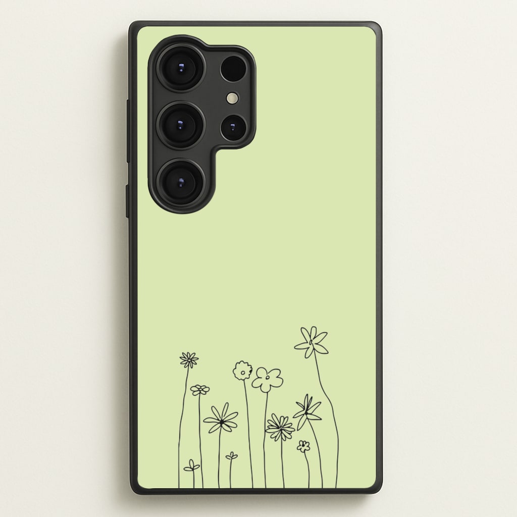 Floral Outline - Floral  - Floral Phone Case for Galaxy S25 Ultra
