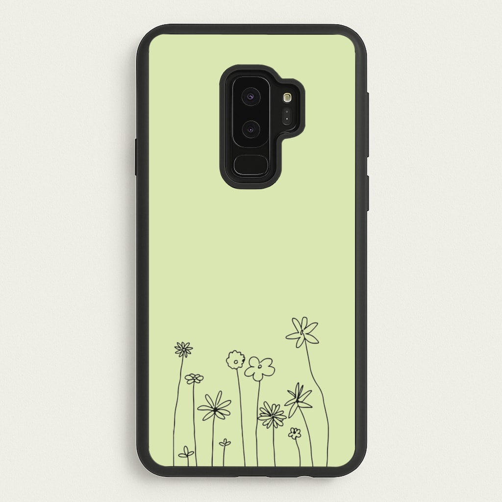 Floral Outline - Floral  - Floral Phone Case for Galaxy S9 Plus