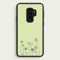 Floral Outline - Floral  - Floral Phone Case for Galaxy S9 Plus