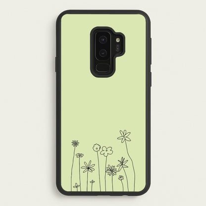 Floral Outline - Floral  - Floral Phone Case for Galaxy S9 Plus