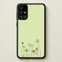 Floral Outline - Floral  - Floral Phone Case for Galaxy A71