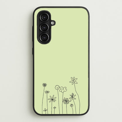 Floral Outline - Floral  - Floral Phone Case for Galaxy A16