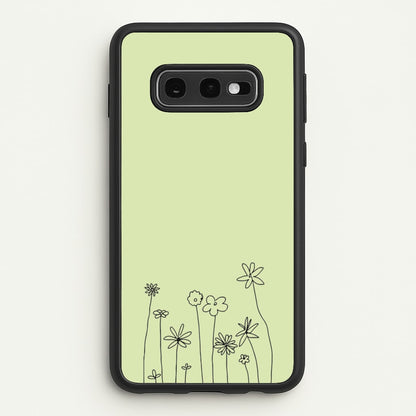 Floral Outline - Floral  - Floral Phone Case for Galaxy S10e