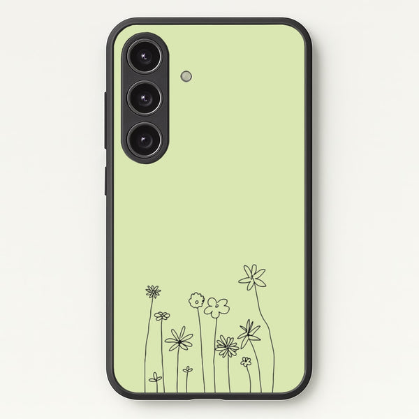 Floral Outline - Floral  - Floral Phone Case for Galaxy S24 Plus
