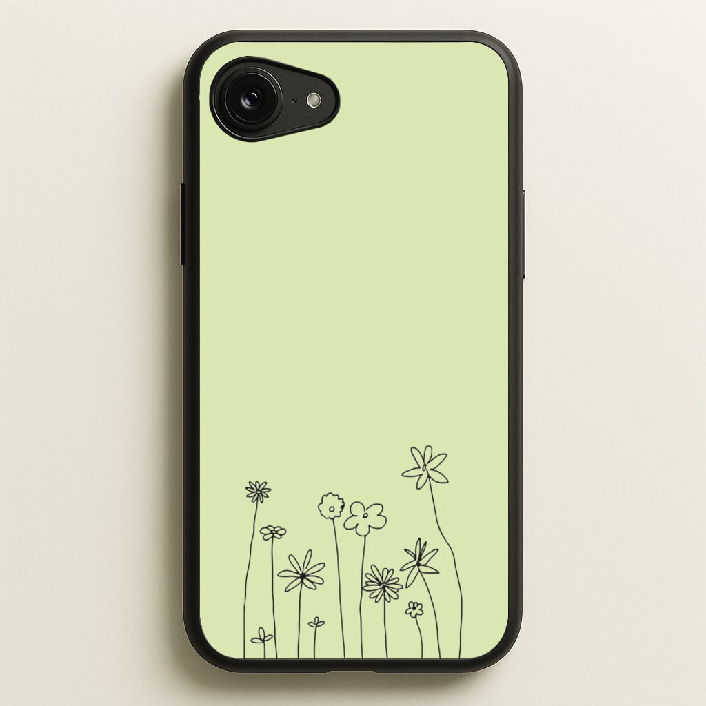 Floral Outline - Floral  - Floral Phone Case for iPhone 16e