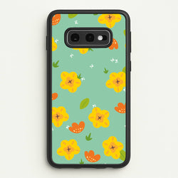 Yellow And Orange Pattern - Floral  - Floral Phone Case for Galaxy S10e