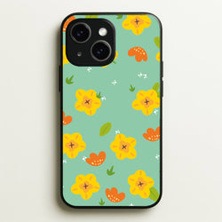Yellow And Orange Pattern - Floral  - Floral Phone Case for iPhone 15